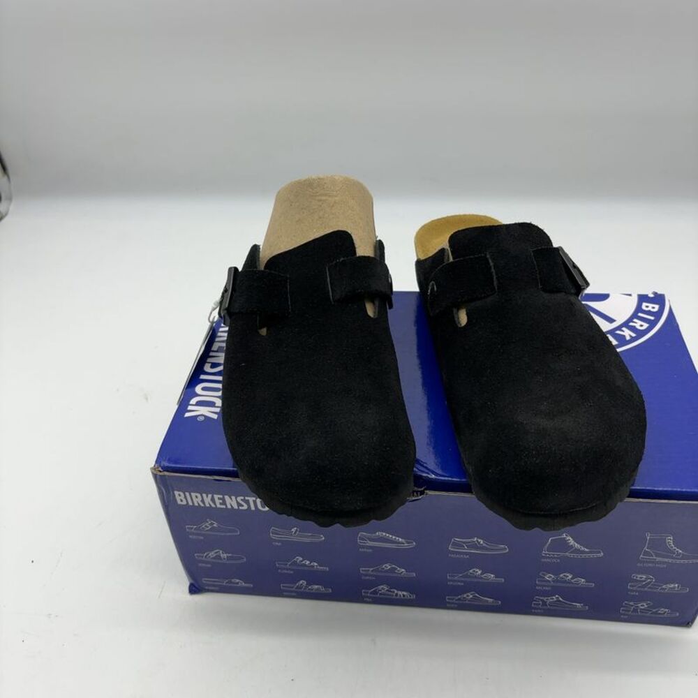 Birkenstock Black Suede Boston Shoes